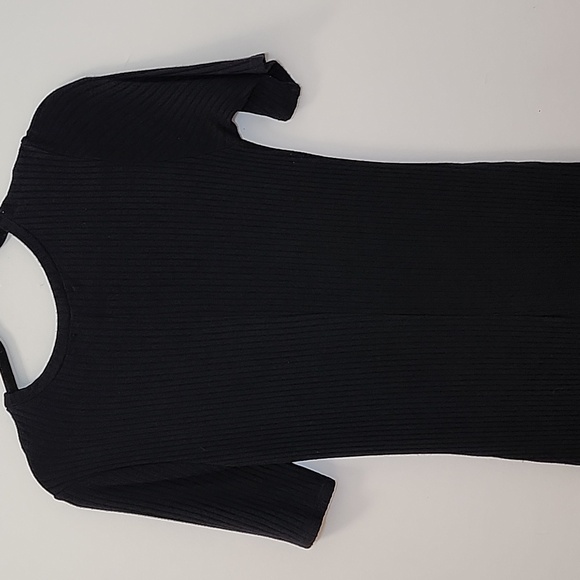 Reformation black Slit  ribbed knit midi dress  Strechy Small - Picture 10 of 16